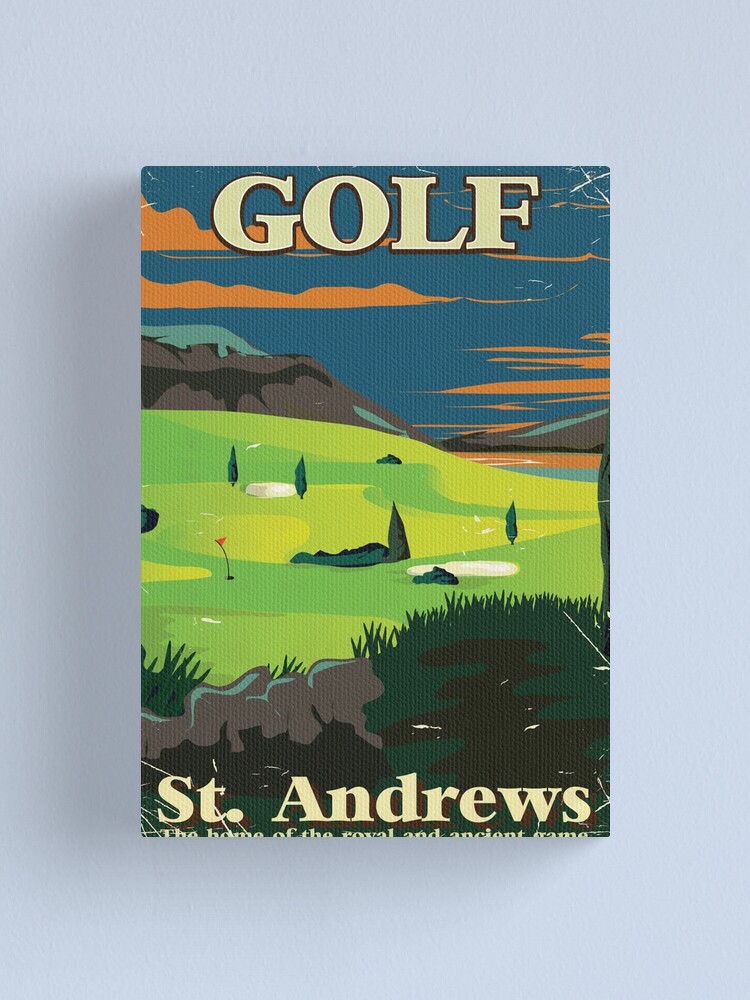 "Golf St. Andrews vintage commercial poster print" Canvas Print for