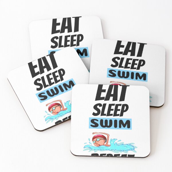 Item preview, eat sleep swim repeat designed and sold by ibrastore.