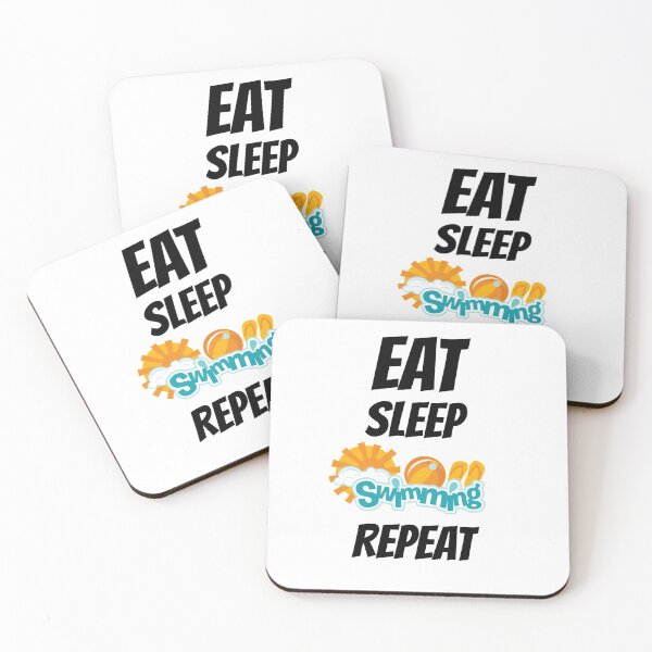 Item preview, eat sleep swimming repeat funny day of sea  swim time  designed and sold by ibrastore.