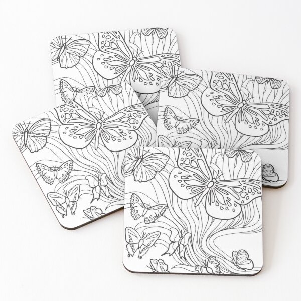 Item preview, Color-in butterfly doodle designed and sold by banabananaz.
