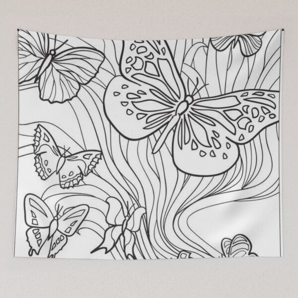 Item preview, Color-in butterfly doodle designed and sold by banabananaz.