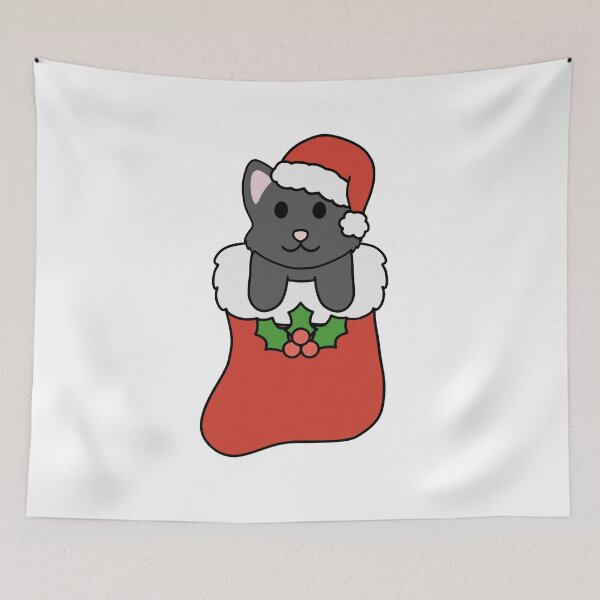 Item preview, Christmas Black Cat Stocking designed and sold by BiscuitSnack.