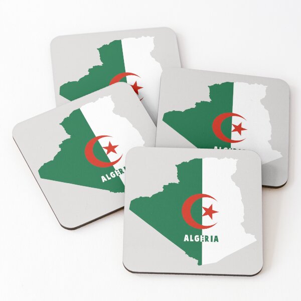 Artikelvorschau, Algerienkarte mit dem Bild der Nationalflagge entworfen und verkauft von mashmosh.