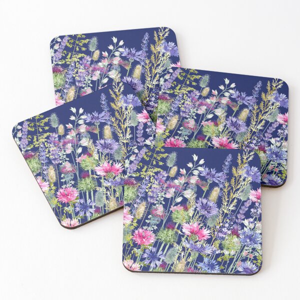 Item preview, Flower Meadow - Cornflowers, Thistles & Lavender designed and sold by Fiona Calder Designs.