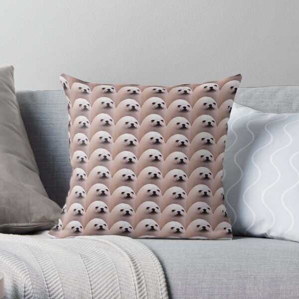 Eggdog army Throw Pillow