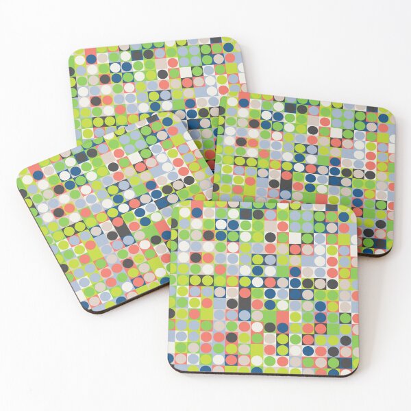 Item preview, Minimal mosaic with basic geometric shapes in abstract classic blue color palette variations designed and sold by acidmit.