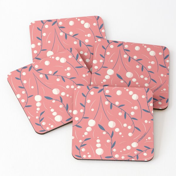 Item preview, White and blue plant on pink background designed and sold by truffleivy.