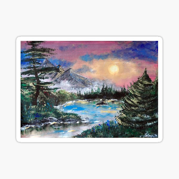 Golden Landscape Sticker