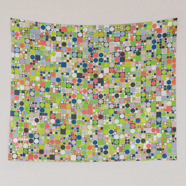 Item preview, Basic geometric shapes in a minimalistic mosaic in abstract classic blue color palette variations designed and sold by acidmit.