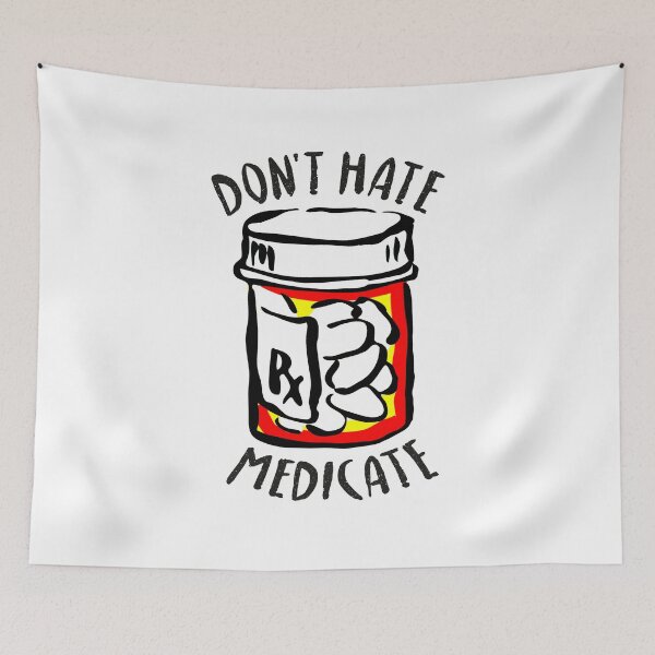 Item preview, Dont hate, medicate (meditate) designed and sold by OffbeetShirts.
