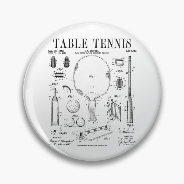 Item preview, Table Tennis Ping Pong Old Vintage Patent Drawing Print designed and sold by GrandeDuc.