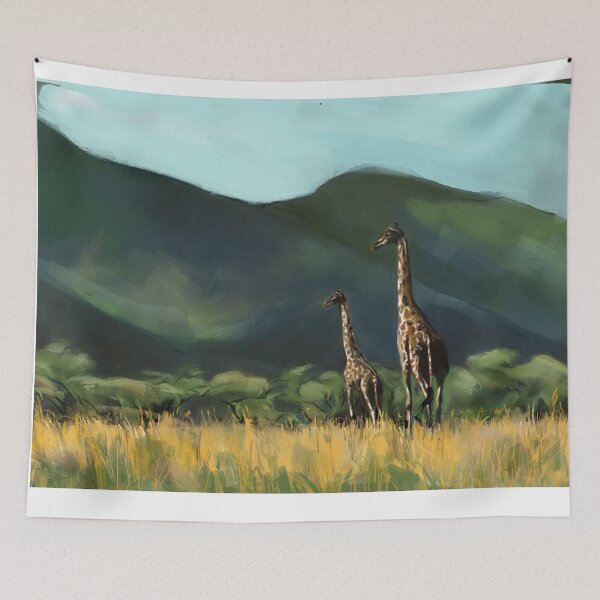 Item preview, Giraffe drawing | Africa Wild Animals  designed and sold by Covo Studio.