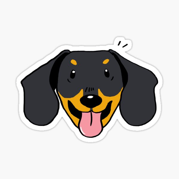 Vista previa del artículo con la obra «Cara de perro salchicha de color canela y negro liso», diseñado y vendido por Reiyankhairina.
