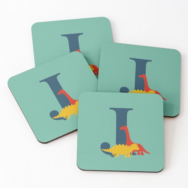 Aperçu de l'œuvre Dinosaures - Nom J personnalisé, initiale, monogramme créée et vendue par CocoandDaisy.