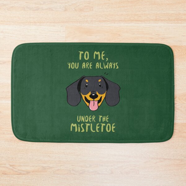 Item preview, Dog Under The Mistletoe Green Greeting Card designed and sold by Reiyankhairina.