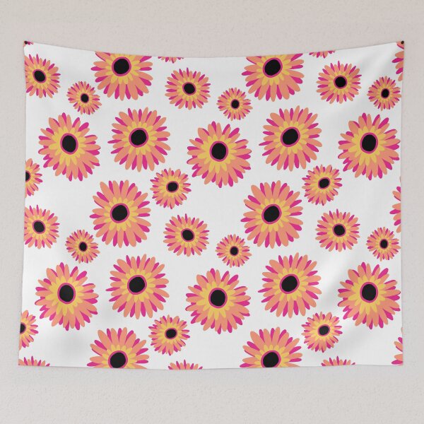 Item preview, Bright Orange Flowers Floral Pattern designed and sold by Harriet Linton.