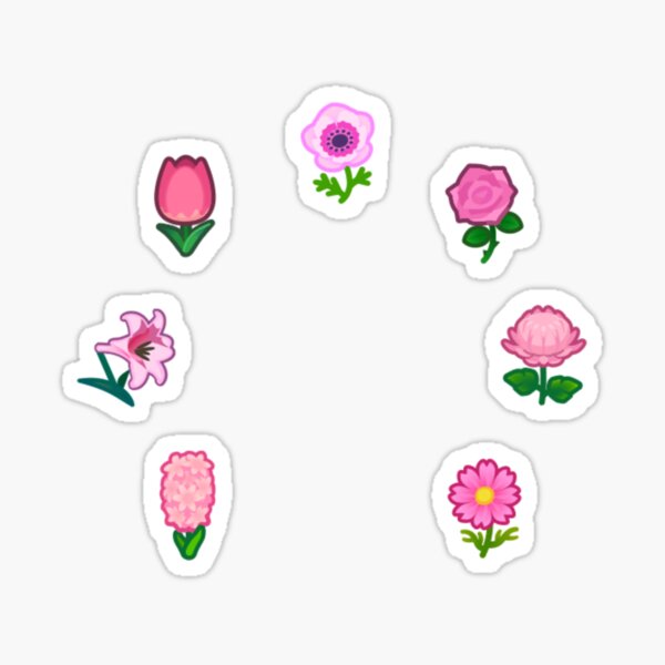 Animal Crossing Fleurs Roses Sticker