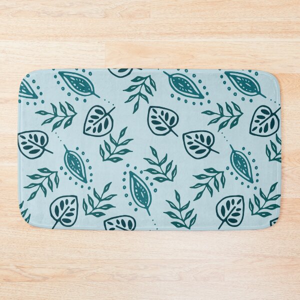 Item preview, Watercolor Leaves Teal Pattern designed and sold by GeeHanz.