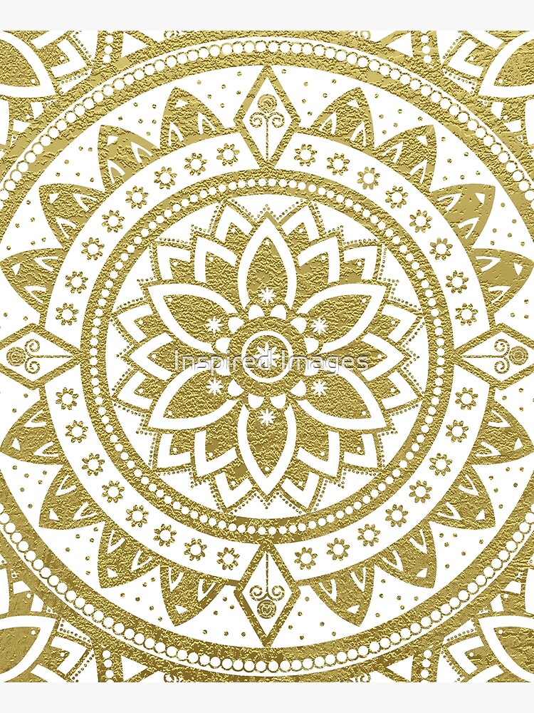 Mandala Spirit Flower / Zen Meditation Golden Hippie Mandala by ImageMonkey