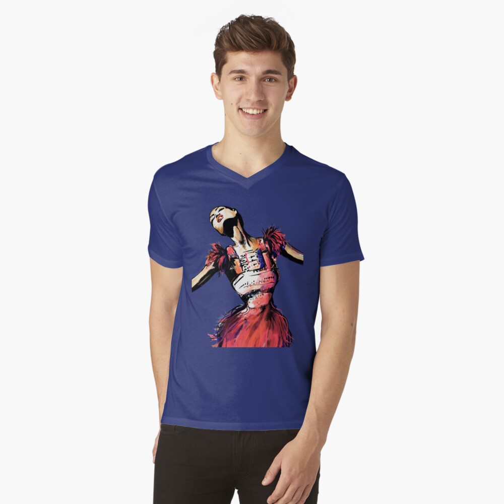 Vista previa del artículo con la obra «Camiseta de cuello en V», diseñado y vendido por CovoStudio.