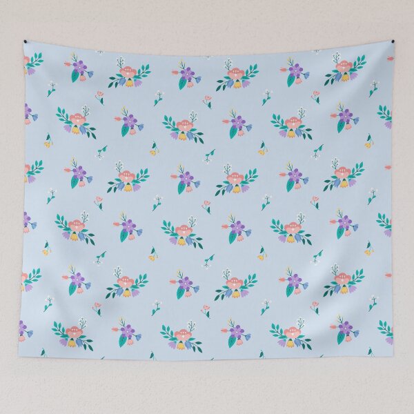 Aperçu de l'œuvre Motif floral - bleu clair créée et vendue par Domska.