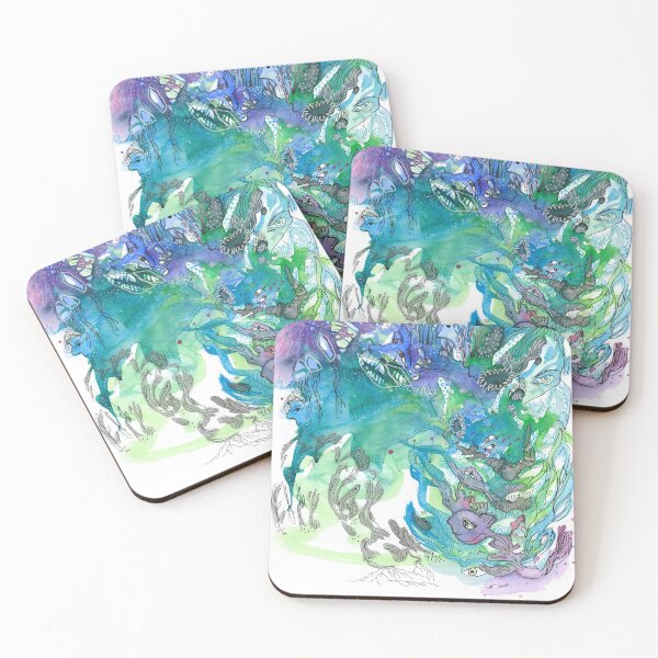 Item preview, The aquatic forest - fanciful watercolor designed and sold by Audrey Denis.