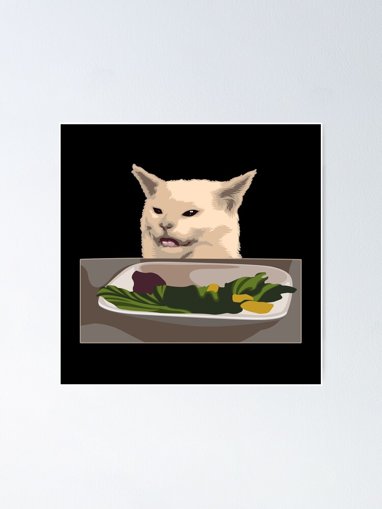 Salad Cat meme 3 Sticker, Smudge the Cat, Woman Yelling at Cat