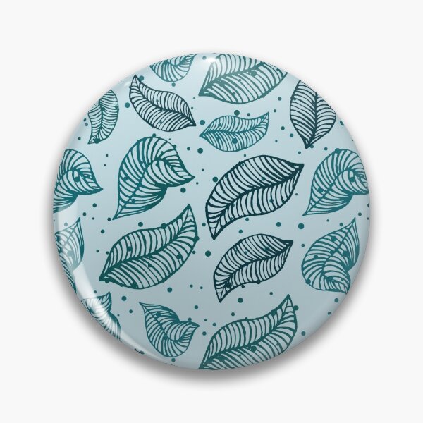 Item preview, Handdrawn Leaves Teal Pattern designed and sold by GeeHanz.