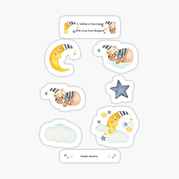 Item preview, Moon and bear sweet dreams bundle stickers designed and sold by InaDim.