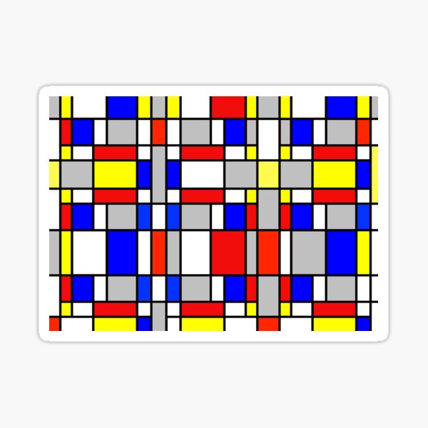 Mondrian Art Style Sticker
