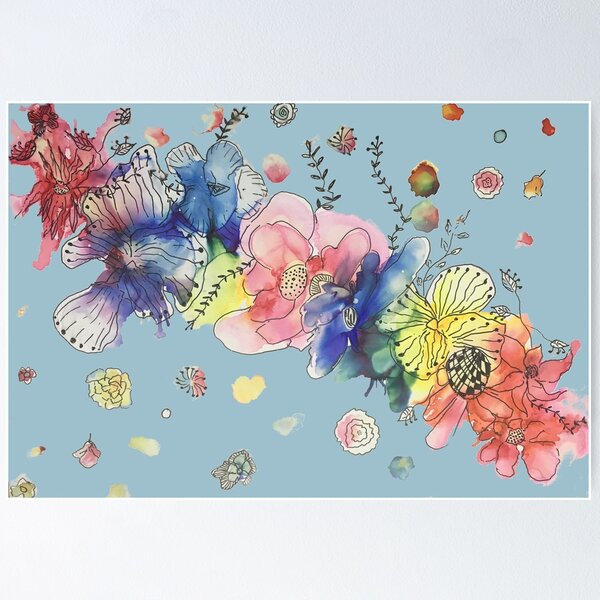 Item preview, Magical Florals, Alcohol Ink Doodle designed and sold by ColorsAndQuests.