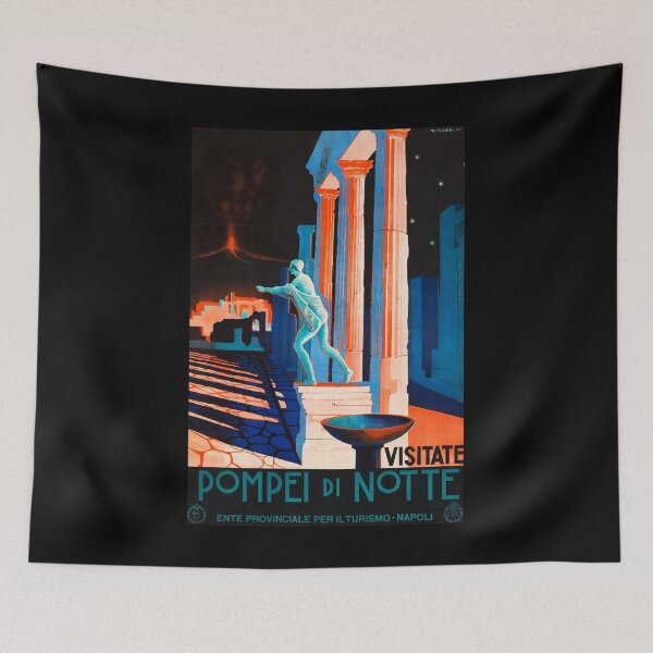Item preview, retro classic ENIT Pompei di Nopte poster designed and sold by CorasPosters.