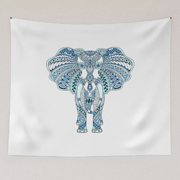 Item preview, Indian Blue Decorated Elephant designed and sold by JTS STORE.