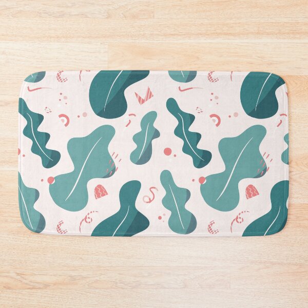 Item preview, Green foliage and pink and white shapes designed and sold by truffleivy.