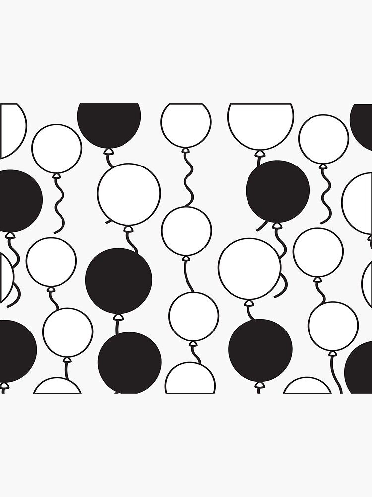 "Black And White Balloons" Sticker by DreamyPatterns Redbubble