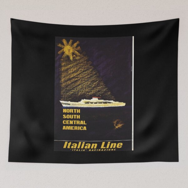 Item preview, retro classic Italian Line poster designed and sold by CorasPosters.
