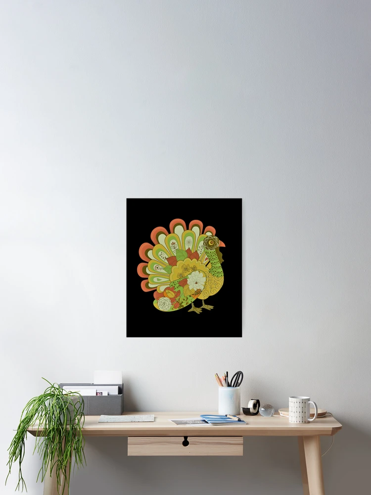 Thumbnail 2 of 3, Poster, Thanksgiving Turkey Pattern designed and sold by ModkMerch.