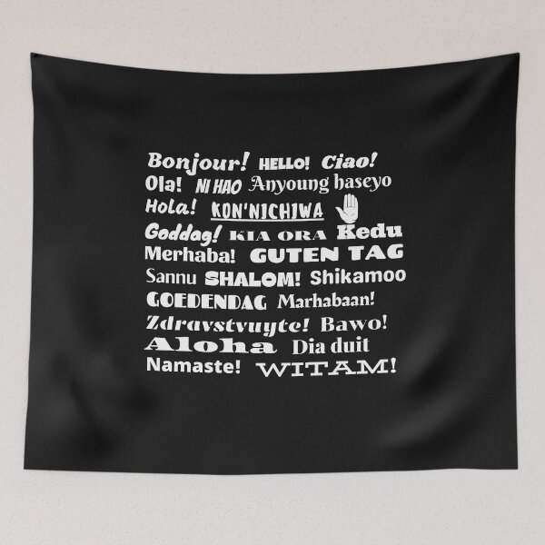 Item preview, Hello in Different Languages (Black) designed and sold by Skeelo702.