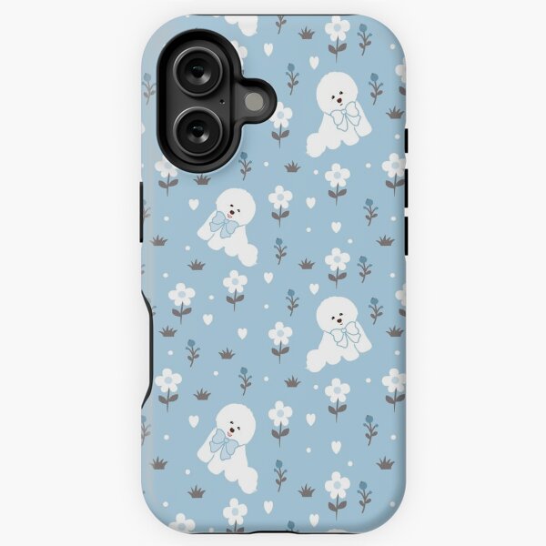 Item preview, Cute Bichon Frise in Winter Snowy Garden designed and sold by Lulupainting.