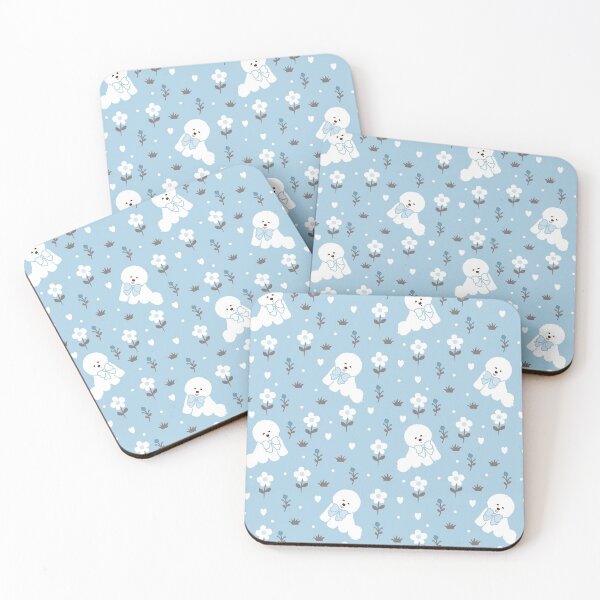 Item preview, Cute Bichon Frise in Winter Snowy Garden designed and sold by Lulupainting.
