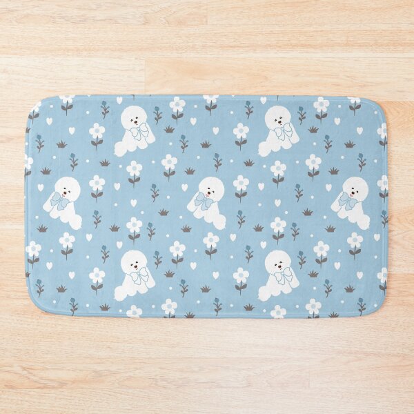 Item preview, Cute Bichon Frise in Winter Snowy Garden designed and sold by Lulupainting.