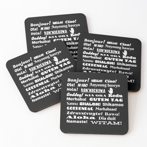 Item preview, Hello in Different Languages (Black) designed and sold by Skeelo702.