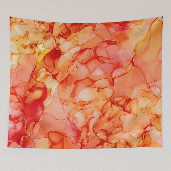 Item preview, Peachy Orange: Original Abstract Alcohol Ink by Herzart designed and sold by herzart.