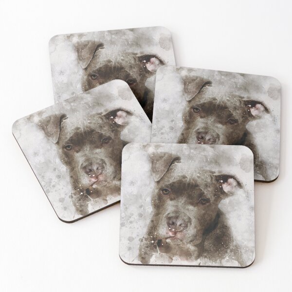 Item preview, American Pitbull dog watercolour digital portrait effect. designed and sold by Gerald Waters.