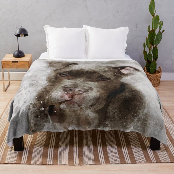 Item preview, American Pitbull dog watercolour digital portrait effect. designed and sold by Gerald Waters.