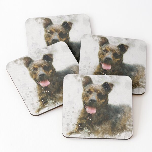 Item preview, American Pitbull dog watercolour digital portrait effect. designed and sold by Gerald Waters.