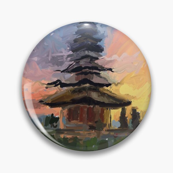 Item preview, Ulun Danu temple Beratan Lake in Bali Indonesia at sunset painting | abstract nature painting  designed and sold by KARTICK DUTTA.