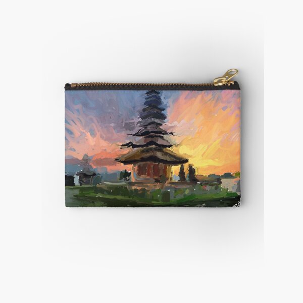 Item preview, Ulun Danu temple Beratan Lake in Bali Indonesia at sunset painting | abstract nature painting  designed and sold by KARTICK DUTTA.