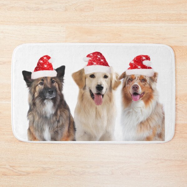 Item preview, Three Christmas dogs with Christmas hats, Merry Christmas designed and sold by Toffy2222.