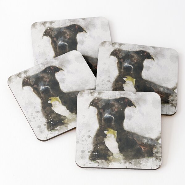 Item preview, American Pitbull dog watercolour digital portrait effect. designed and sold by Gerald Waters.